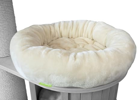 Kratzbaumland Klettbettchen passend für Natural Paradise und Woody Kratzbaum Ersatzteil (47 cm)(Creme - Edelplüsch)