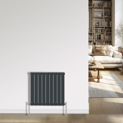 NRG Radiador moderno antracita 600x612mm doble panel plano calentador interior diseñador horizontal radiador baño