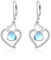 TANGPOET Tropfen Ohrringe 925 Sterling Silber Hängende Ohrringe Hängend Herz Mondstein Ohrhänger Valentinstag Schmuck Geschenk für Damen Mädchen