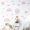 fanquare Pegatinas de Pared Arcoíris Globo Aerostático Vinilos Decorativos Rosa Nubes Luna Estrellas Acuarela Adhesivos Pared para Niños Niñas Dormitorio Sala de Estar