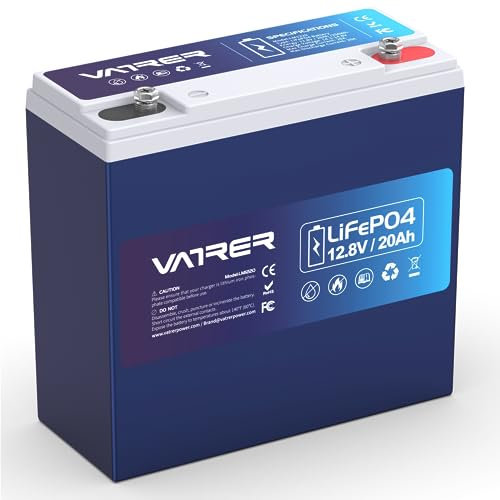 12V 20Ah Batteria Litio LiFePO4 BMS 20A Incorporato Batteria Ricaricabile 5000+ Cicli Profondi Perfetta per l'energia Solare, Piccoli UPS, Ruote Elettriche, Ecoscandaglio, Campeggio all'aperto