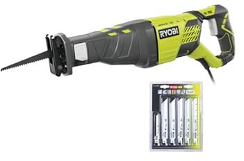Confezione RYOBI Seghetto elettrico RRS1200-K - 1200W - set di 6 lame universali - legno e metallo - 100/152mm - RAK06RB