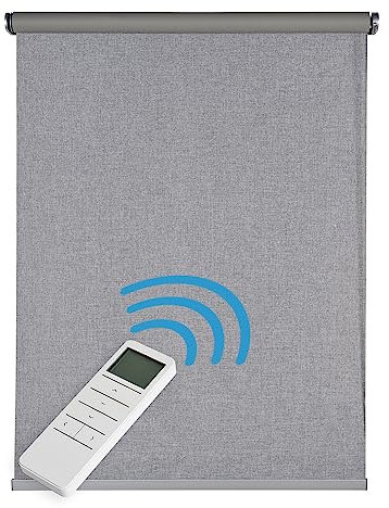 Tende a rullo per interni Oscuranti motorizzate tenda motorizzata Blackout elettrica in tessuto Isolamento termico con betteria e telecomando per finestre STORESDECO Grigio Premium 180x250 cm