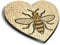 1x Heart MDF Magnet 6cm - Manchester Bee Mosaic Pattern - Fridge Locker Office Whiteboard Toolbox #51408