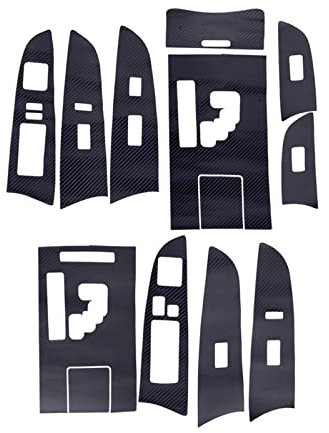NinWelly jfqm 3D schwarzes Auto-Innenfenster-Steuerschalter-Schalttafel-Aufkleber-Kit passend for Lexus IS250 300 350 2006-2012 LHD Carbon-Faser-Stil