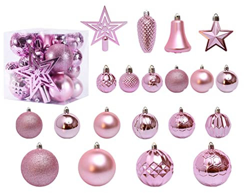 Weihnachtsbaumspitze und Anhänger, Set mit 45 hängenden Ornamenten