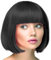 TrendandStylez Bob Perücke unisex, schwarz, Pagenkopf mit Pony, Damen und Herren Kunsthaar, Wig für Karneval, Fasching, Cosplay