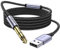 MOSWAG Guitar Line 2M, USB a 4/1 pulgadas Cable de audio, USB a 1/4 macho TRS Audio Cable estéreo para micrófono externo, guitarra, bajo, altavoces, etc