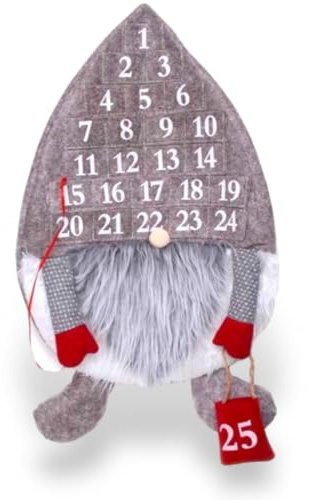 Plush Gonk Fill Christmas Treat Adventskalender 1-25 Countdown bis Weihnachten (Grau)