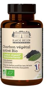 BLANCHE BRESSON - Charbon Végétal Activé BIO - Confort Digestif & Ballonnements - Troubles Digestifs, Lourdeurs Abdominales, Flatulences - 120 gélules - Cure de 30 jours - Fabriqué en France