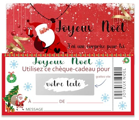 MKISHINE 16 Stück Weihnachtsgrußkarten, personalisierbar, Frohe Weihnachten, Rubbelticket, Ankündigung Schwangerschaft, Antrag, Hochzeit, Reise, Überraschung, Weihnachtsgeschenk, Frohe Weihnachten