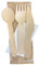 SOLEPLASTIC Posate Usa E Getta In Legno Di Betulla Con Tovagliolo Imbustate Tris Di Posate Monouso (50)