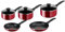 Tefal Bistro B097S544 5 pcs Non-Stick Cookware Pots & Pan Set, Red