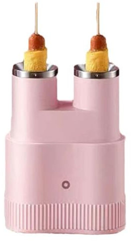 Double-tube Automatic Egg Roll Maker, Automatic Eggs Sausage Boiler, Omelette Cup Hot Dog Roll Maker Egg Cooker, Non Stick Egg Cooking Tool, for Breakfast Cups Home (Color : Pink)
