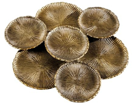 Schale ABSTRACT LEAF - 45cm - gold - Metall-Aluminium-Legierung Unikat | Dekoration, handgefertigt, dekorativer Eyecatcher, hochwertige Metalloptik, Schmuckablage, Blätter