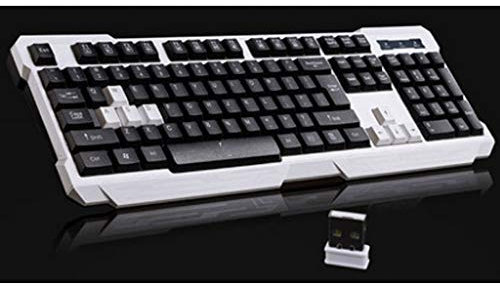 KANBUN Tastiera wireless USB, tastiera full size con tastierino numerico Notebook Desktop Computer Home Office Tastiera da gioco (Colore : Silver)