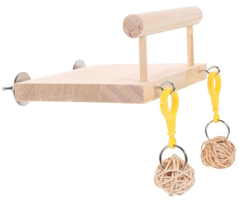 YARNOW Plataforma De Entrenamiento para Pájaros De Madera Percha para Periquitos y Cacatúas Parque para Aves Pequeñas Instalación Jaula o Jardín