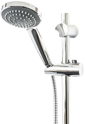 tecuro Brauseset Komfort-100 - mit Handbrause 1-strahlig, Brauseschlauch 150 cm, Wandstange 115 cm