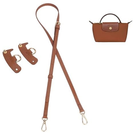 Pskxcce Schultergurt für Longchamp,Geldbörsenriemen für Handtasche Umrüstsatz Crossbody Schultergurt Leder,verstellbarer Ersatz-Umhängegurt für Original-Minitasche