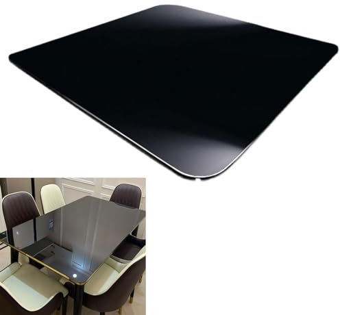 SXKJQER Superficie De Mesa Cuadrado Negro Cristal Templado Tablero, Vidrio Templado, Tablero De Vidrio Cuadrado, para Mesa De Centro, Cristales A Medida, Mesa Comedor Cristal(Size:100x50cm)