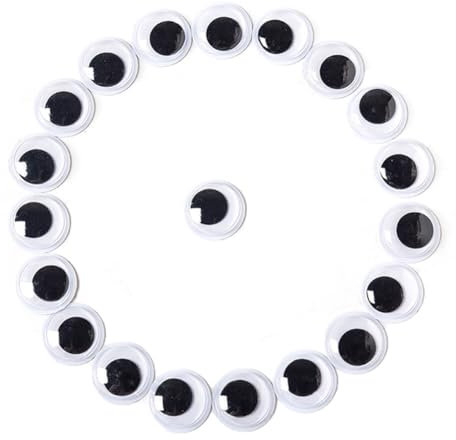 300 Stück Selbstklebende Wackelaugen, 18mm Kulleraugen Selbstklebend, Kunststoff Augen zum Basteln,Puppe Augen, Schwarze Wackelaugen, Bastelaugen, Wiggle Googly eyes für DIY Kunsthandwerk Dekoration