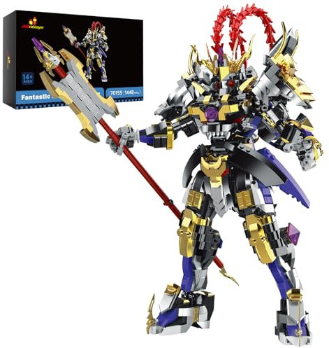 JMBricklayer Mecha Bausteine Spielzeug 70155, Mechs-Roboter-Bausätze für Erwachsene, Hero Warrior Mecha-Modellbausatz Ausstellungsdeko Geschenkideen für Jungen von 8–14 Jahren (1448 Teile)