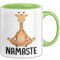 Giraffe Tasse Giraffenkopf Gesicht Tier Afrika Zoo Geschenk Namaste Yoga (Grün)