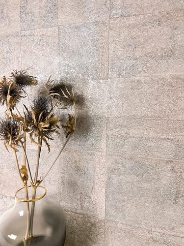 Newroom Vliestapete Taupe Quadrate Fliesenoptik Tapete Wohnzimmer