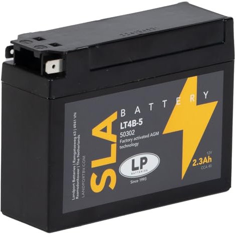 LANDPORT Batterie LT4B-5 SLA 12V 2,3Ah kompatibel für Suzuki DR-Z 70, Street Magic, Yamaha Jog 50, SR 400, SR 500, TT-R 50 90 110