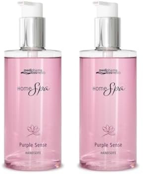 Medipharma Cosmetics Home Spa Purple Sense Handseife | mit Panthenol, Gylcerin und Bio-Hibiskus-Extrakt | hinterlässt ein zartes Hautgefühl | für kleine Wellnessmomente bei jedem Händewaschen | 300 ml