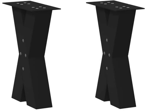 vidaXL Couchtischbeine X-Form 2 Stk. Schwarz 38x(42-43) cm Stahl