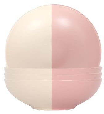 Nicola Spring Stoneware Pasta Bowls - 20.5cm - Dusty Pink - Pack of 4 - Ceramic Two Tone Noodle Bowls Tableware Dishwasher & Microwave Safe Crockery for Dessert, Pasta, Soup, Cereal, Rice