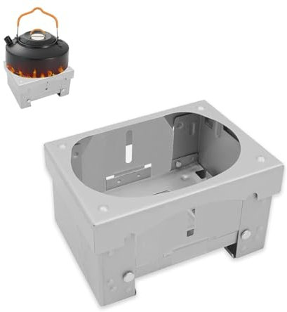 Azwood Réchaud portable à combustible solide, réchaud pliable pour four à alcool solide épais Mini réchaud de camping pour camping, randonnée, pique-nique, barbecue – Format de poche (modèle mis à