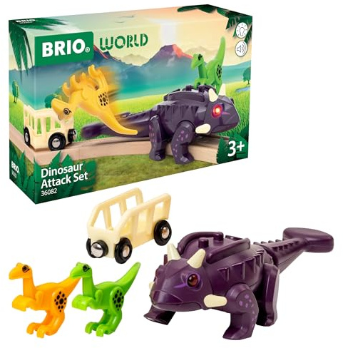 BRIO World - Dinosaur Attack Set for Kids Age 3 Years Up - Railway Accessories and Add Ons