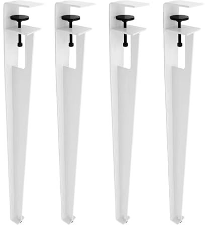 Metal Table Legs, DIY Furniture Legs, F-shaped Table Clamp Legs, Coffee Table Console Legs with Adjustable Floor Protector for Round or Square Tables, No Drilling, 4 Pack (16 Inch)