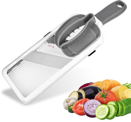 Trendecor Mandoline Vegetable Slicer Adjustable Fruit and Vegetable Slicer,Comfort Grip Handheld Mandoline Cutter 3-Slice Thickness, Safety Fruit Chopper Ideal for The Home Chef,ABS Plastic