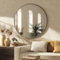 Bosillsm Espejo de Pared Redondo 50 cm Negro - Marco de Aluminio - para Decoración, Recibidor, Baño, Dormitorio, Tocador y Vestidor