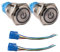2 Pièces 220V-230V 15A Interrupteur à Bouton Poussoir, 16 mm Bouton Poussoir Lumineux, Étanche avec LED Bleu Intégrée, Contact NO NC, IP65, avec Douille de Connexion, pour Usage Industriel