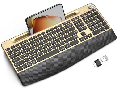 JOYACCESS Tastiera senza fili, tastiera ergonomica senza fili, colore nero