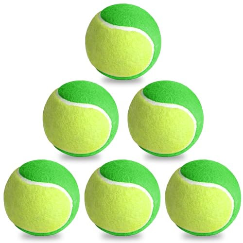 GBKDQQ 6 Stück Tennisbälle Stage1, Trainingsbälle 25% Druckreduziert Tennisball Anfänger Tennis Training Balls, Kinder Tennisbal Methodikbälle für Kinder/Einsteiger/Haustiere, Grün