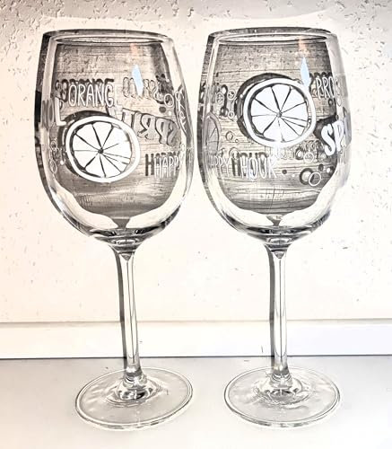 Rahm &AngiesStrickZauber Vente : verres à vin blanc, verres à prosecco, verres à apérol, 2 x 450 ml