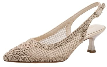 Tamaris Damen Sling Pump mit Stilettoabsatz, metallic, 41 EU