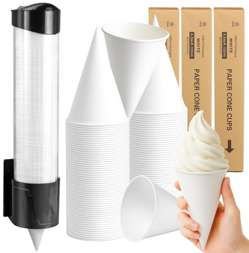 Becherspender Wandmontage Set, Pappbecher-Spender mit 600 Papierkegeln