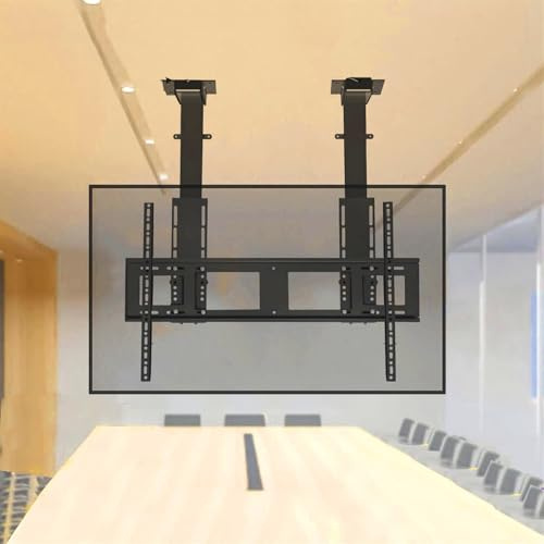 Elektrische TV-Halterung - LCD-TV-Bodenständer, mit Fernbedienung, automatisch anhebbarem TV-Ständer für die Decke, höhenverstellbarer Teleskop-Hebeständer, zwei Installations(Black-55120inch TV)