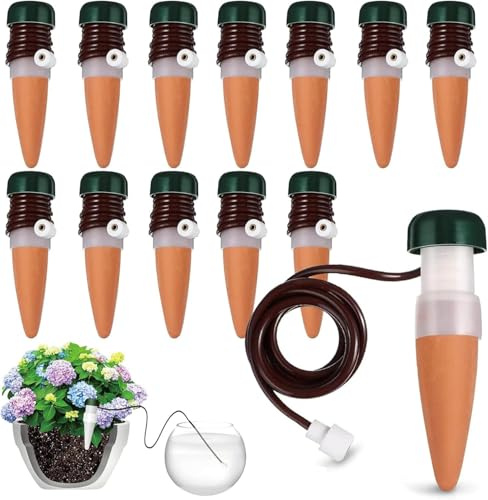 12 distributori d'acqua per piante da interno, irrigazione automatica di fiori e piante, dispenser di acqua per interni
