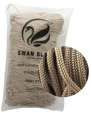 Fili & filati Cordino Swan Black in Polipropilene per Uncinetto, 500g, 450m, Diametro 2mm, Sistema Antiingarbugliamento (Beige - 19, 500g)
