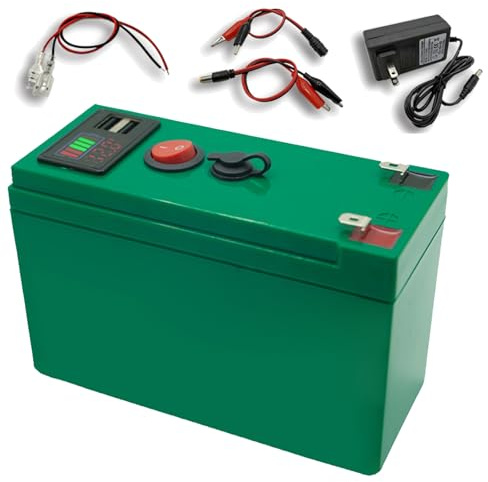 SSCYHT Batteria LiFePO4 12V 15Ah 6Ah 8Ah 12Ah Batteria al litio 10Ah Batterie di ricambio per impianti solari, sistemi di alimentazione di emergenza con porta USB e display,12v8ah 65mm