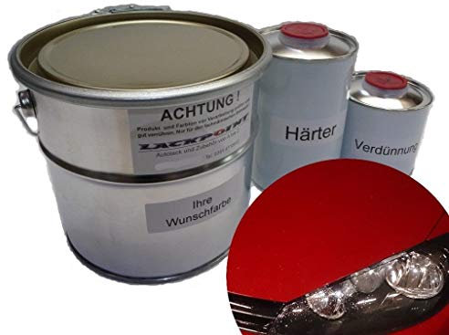 Lackpoint 1,75 Liter Set 2K Autolack für VW Farbe LY3D Y3D Tornadorot Trendlack