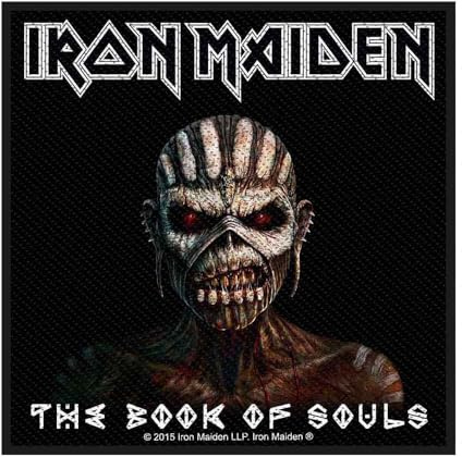Iron Maiden Patch Book of Souls Album Official Black Woven (10cm x 10.5cm) Accessory Size