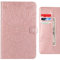 Ougger Hülle für Apple iPad 2 3 4 schutzhülle, Leder Tasche Flip Stehen Weich Silikon Cover Schale Handyhüllen Apple iPad 2 3 4 mit ID Kartensteckplatz, Blumen (Rose Gold)